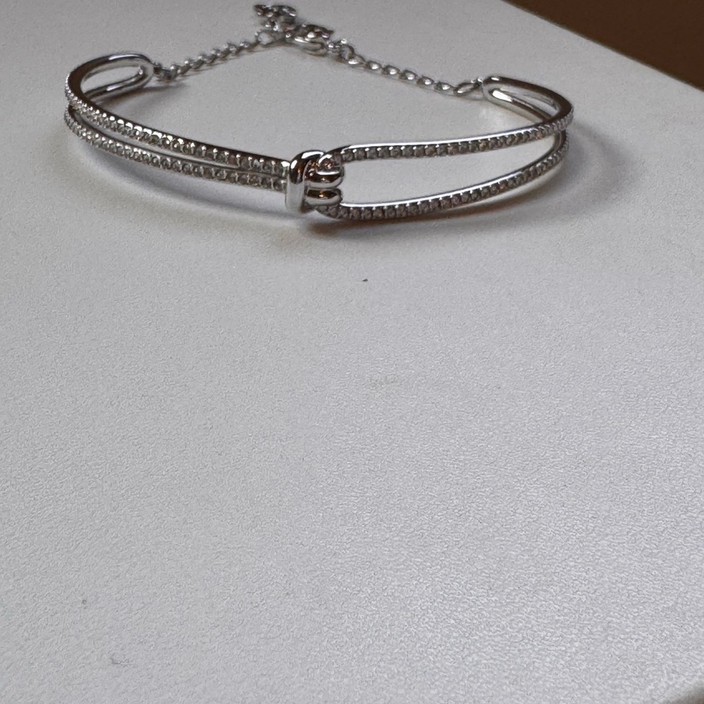 Atelier Swarovski Silver Double-Chain Bracelet